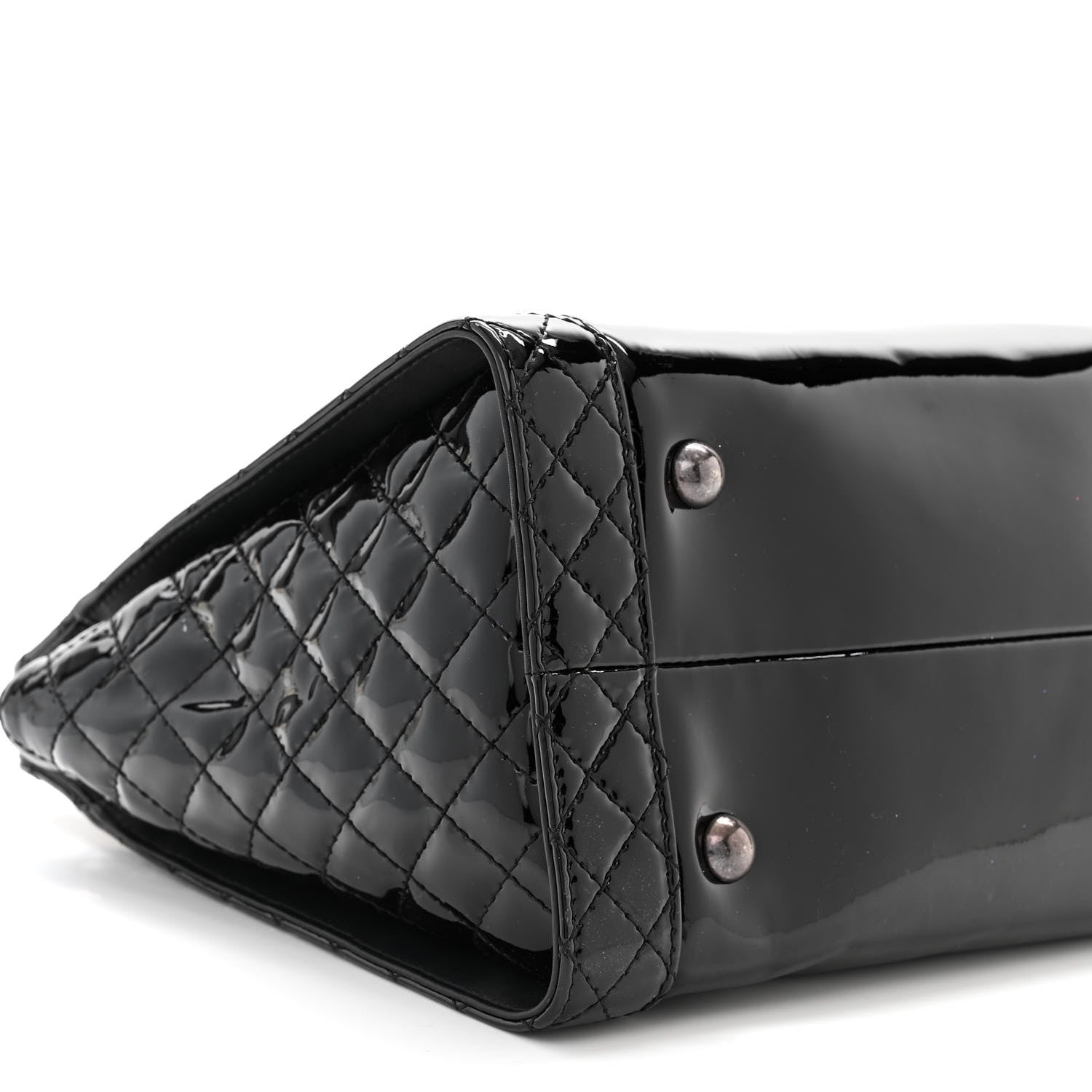 Chanel Patent Quilted Reverso Boy Tote Black 9 of 10