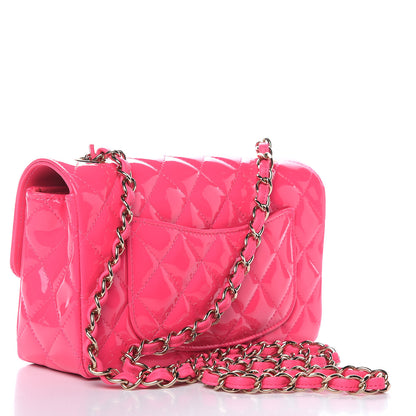 Chanel Patent Quilted Mini Rectangular Flap Pink 3 of 10