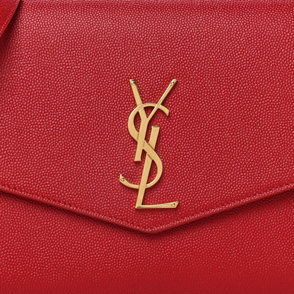 Saint Laurent Grain De Poudre Mini Uptown Crossbody Bag Red 9 of 11