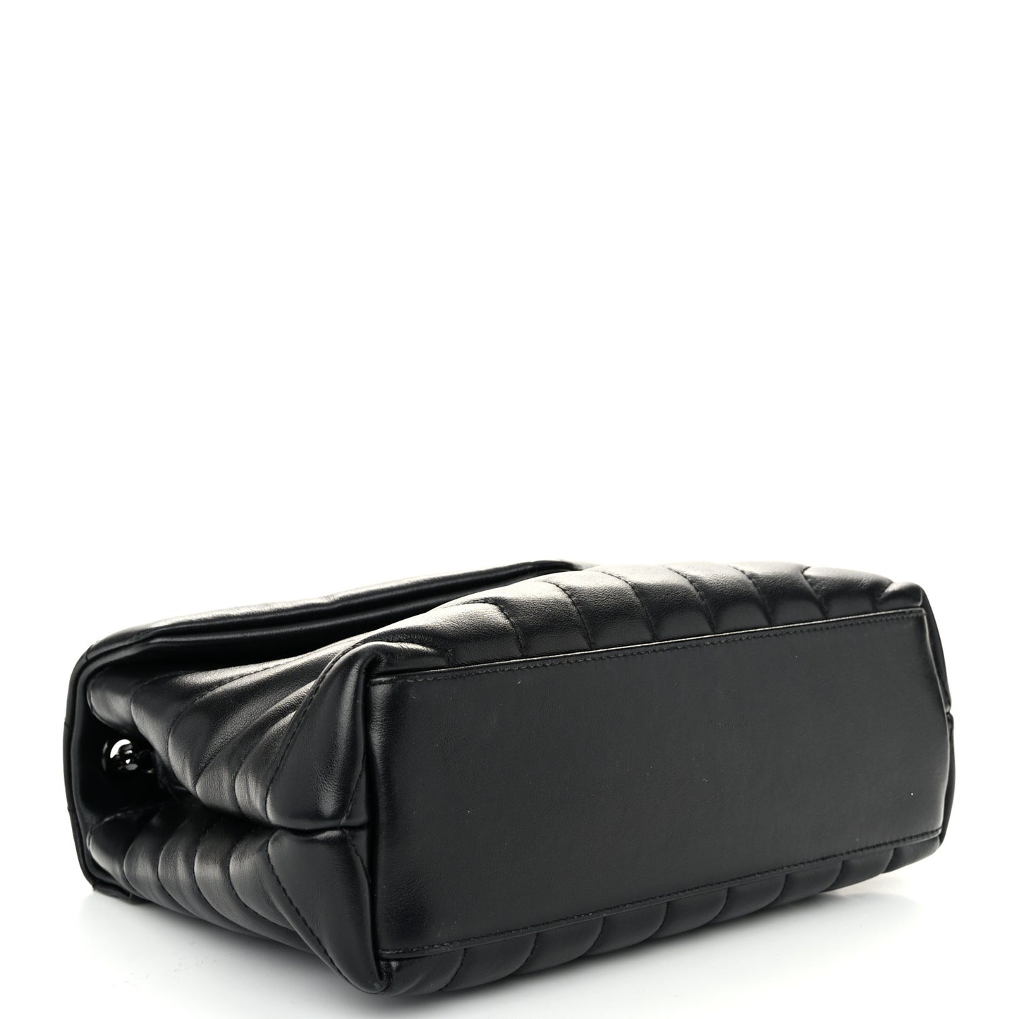 Calfskin Y Quilted Monogram Monochrome Small Loulou Chain Satchel Black