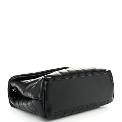 Saint Laurent Calfskin Y Quilted Monogram Monochrome Small Loulou Chain Satchel Black 4 of 9