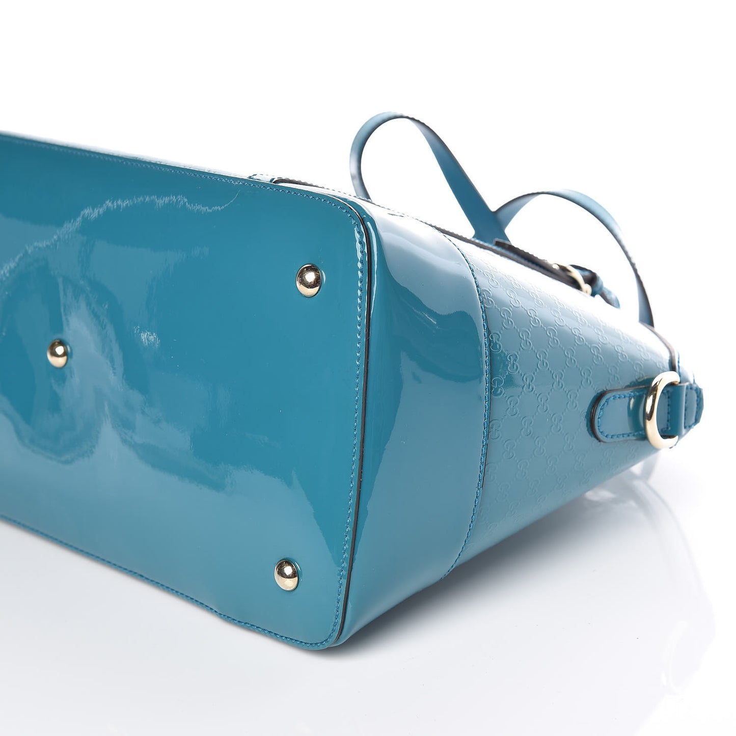 Patent Microguccissima Medium Nice Top Handle Dome Bag Deep Cobalt