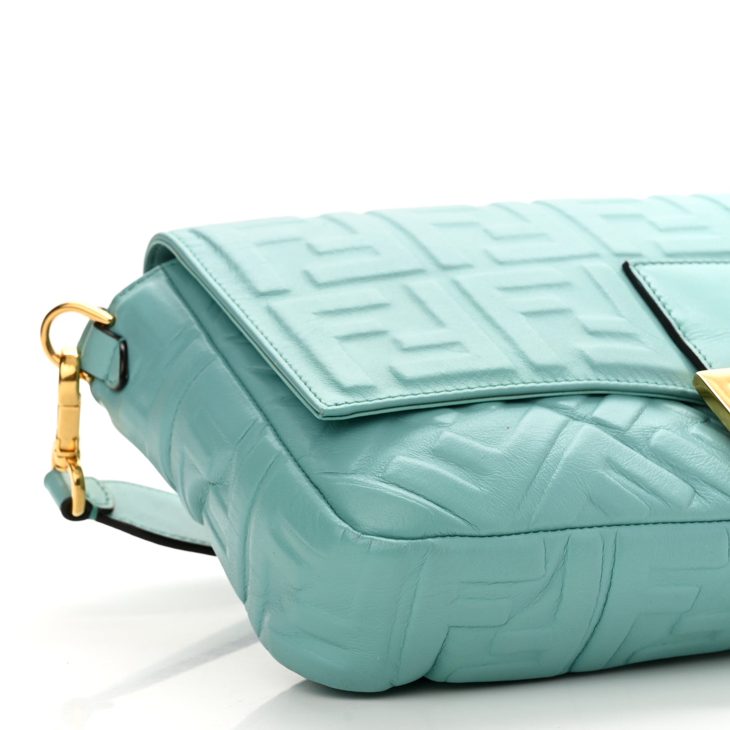Nappa FF 1974 Embossed Large Baguette Tiffany