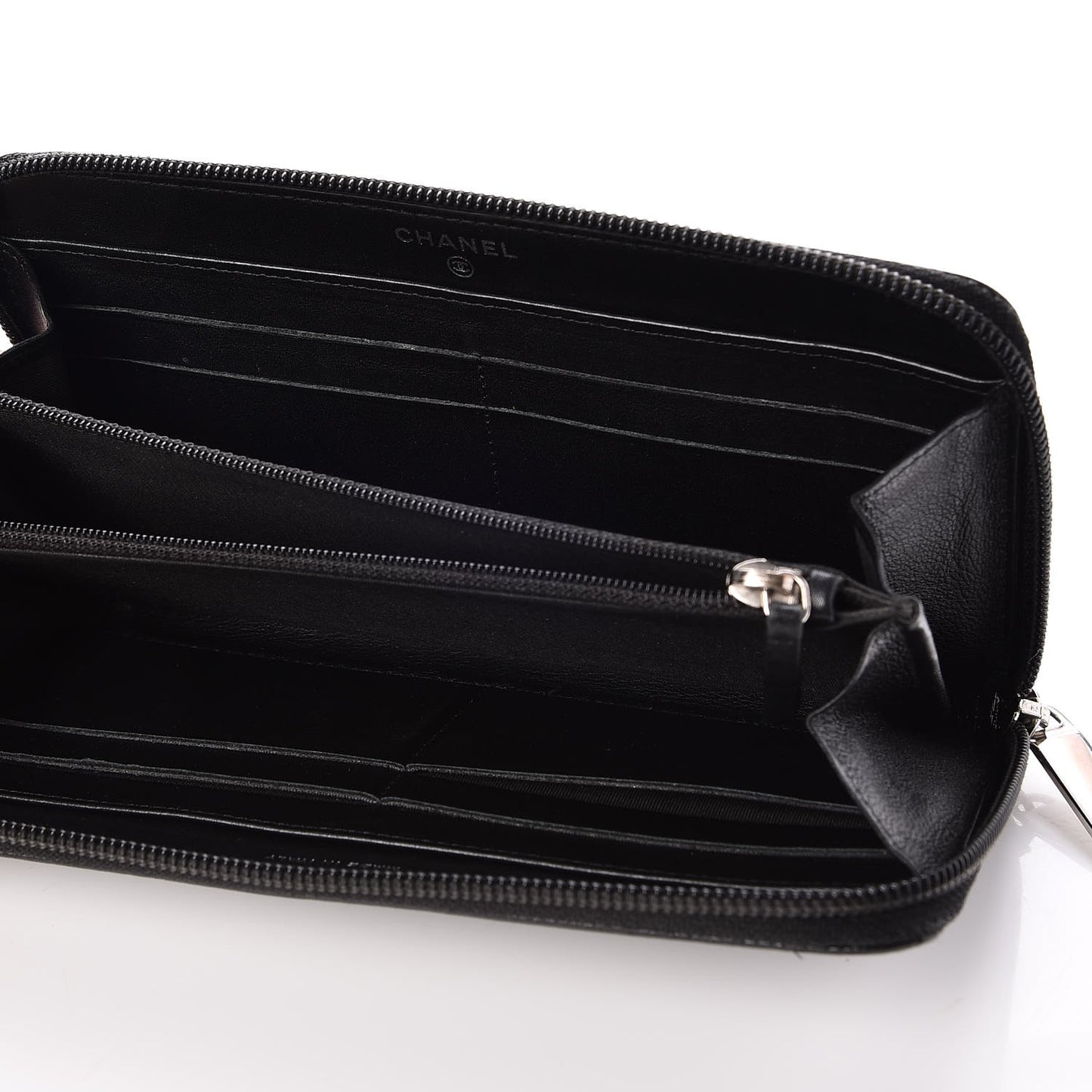 Caviar Large Timeless CC Zip Around Wallet Black