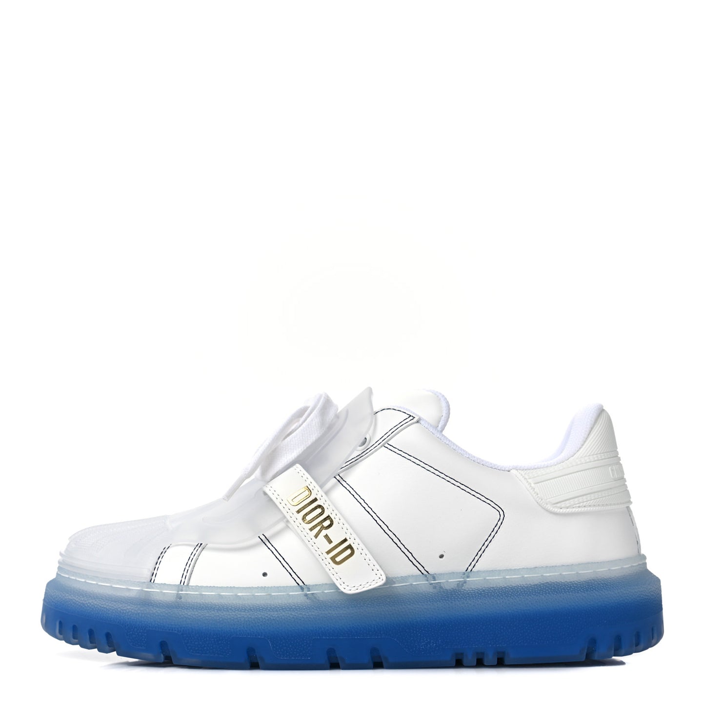 Calfskin Clear Rubber Dior-ID Platform Sneakers 39 White Deep Blue