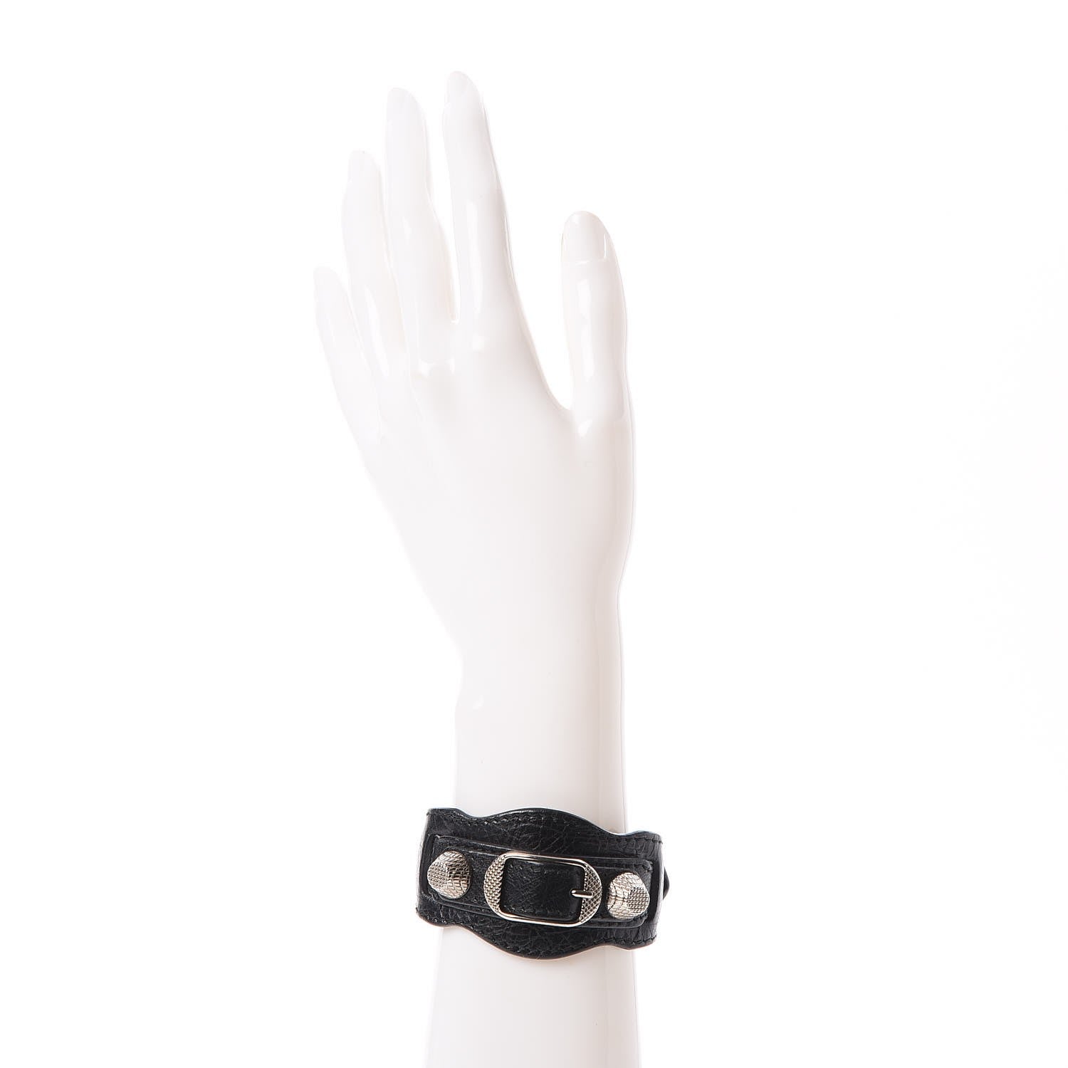 Balenciaga Agneau Arena Giant 12 Silver Hardware Bracelet Black 2 of 5