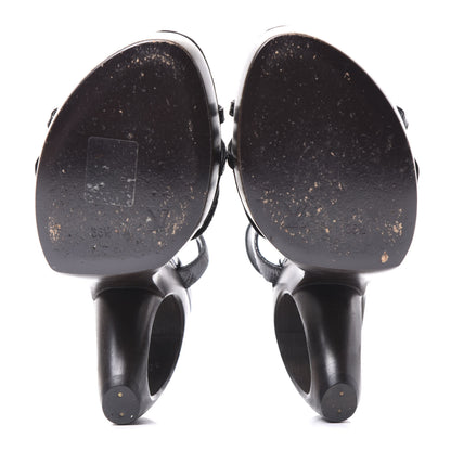 Louis Vuitton Lizard Suede Sandals 36.5 Black 5 of 8