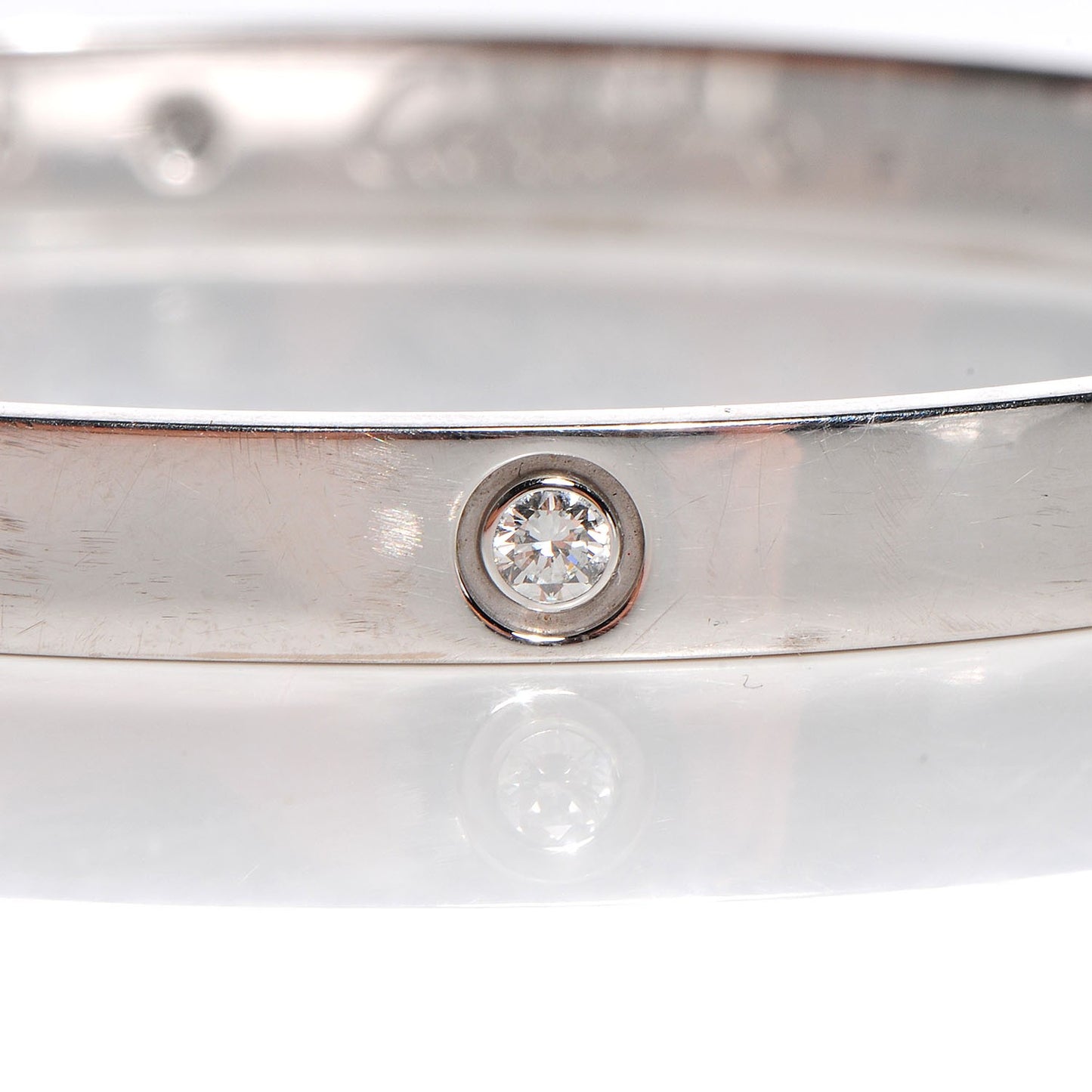 18K White Gold 4 Diamond LOVE Bracelet 19