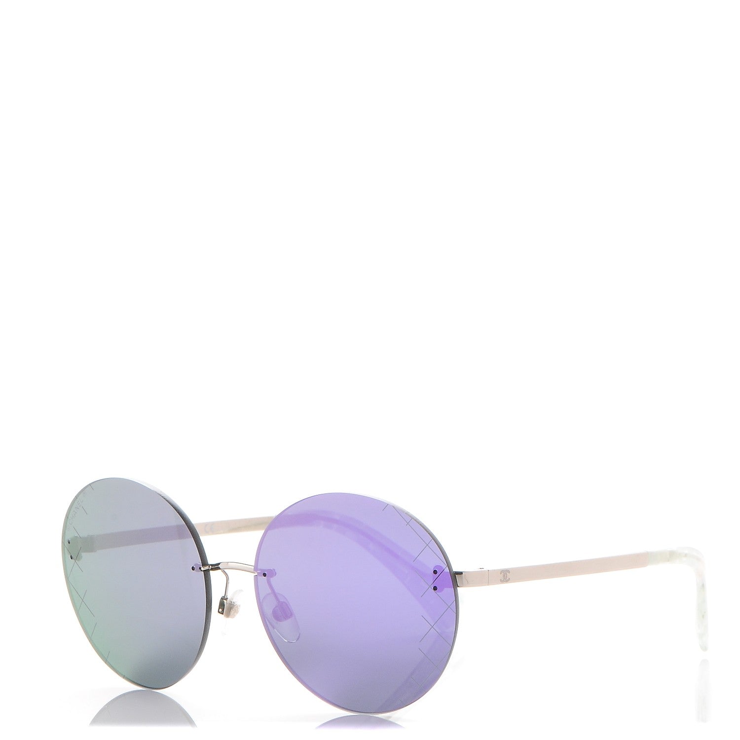 Chanel Mirrored Round Sunglasses 4216 Purple 1 of 10