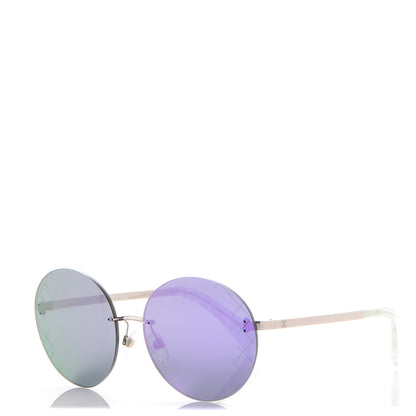 Chanel Mirrored Round Sunglasses 4216 Purple 1 of 10