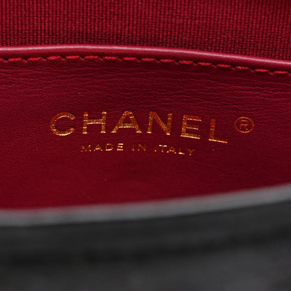 Chanel Shiny Calfskin Quilted Suede Goatskin Messenger Black 5 of 9