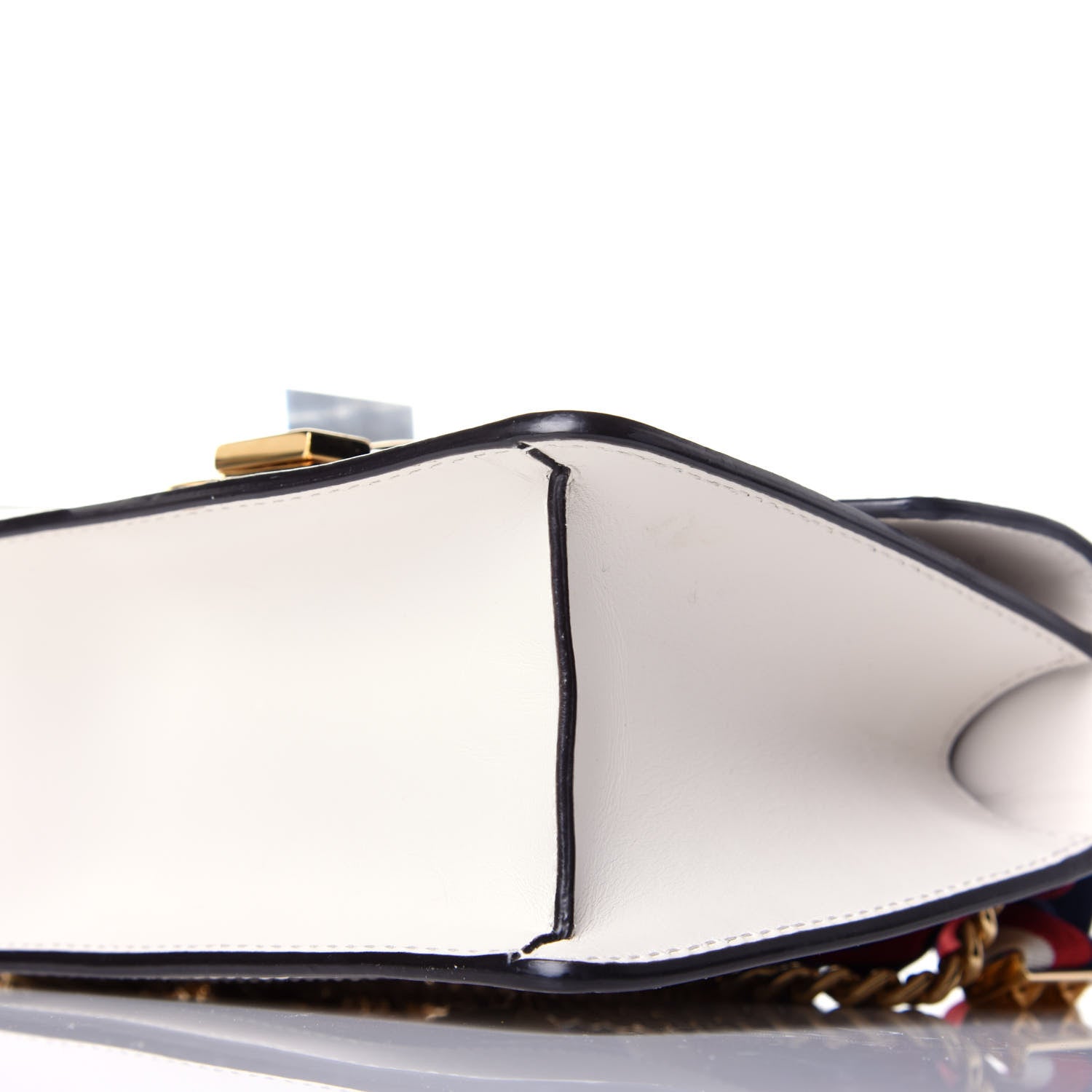 Gucci Calfskin Mini Sylvie Chain Shoulder Bag White 9 of 9