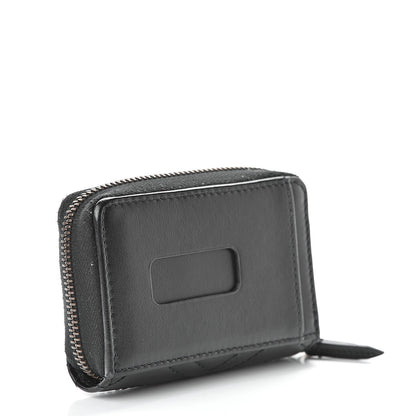 Gucci Calfskin Matelasse GG Marmont Zip Around Card Case Black 3 of 10