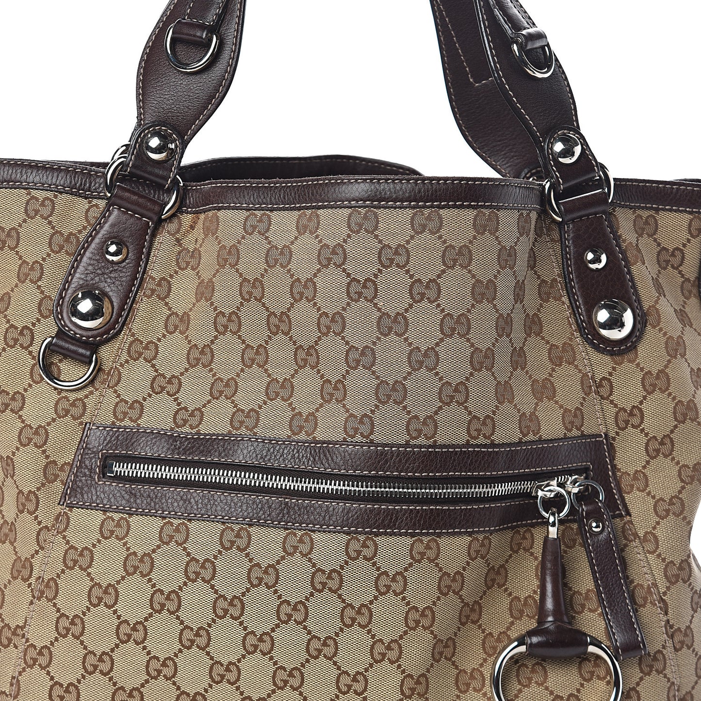 Monogram Large Icon Bit Tote Dark Brown