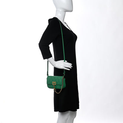 Givenchy Goatskin Quilted GV3 Mini Pocket Convertible Bag Green 2 of 10