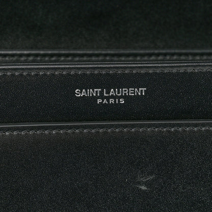 Saint Laurent Box Calfskin Monogram Medium Solferino Satchel Black 6 of 10