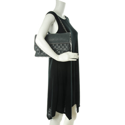 Chanel Lambskin Quilted Jumbo Multi Flap Bag Dark Grey 2 of 7