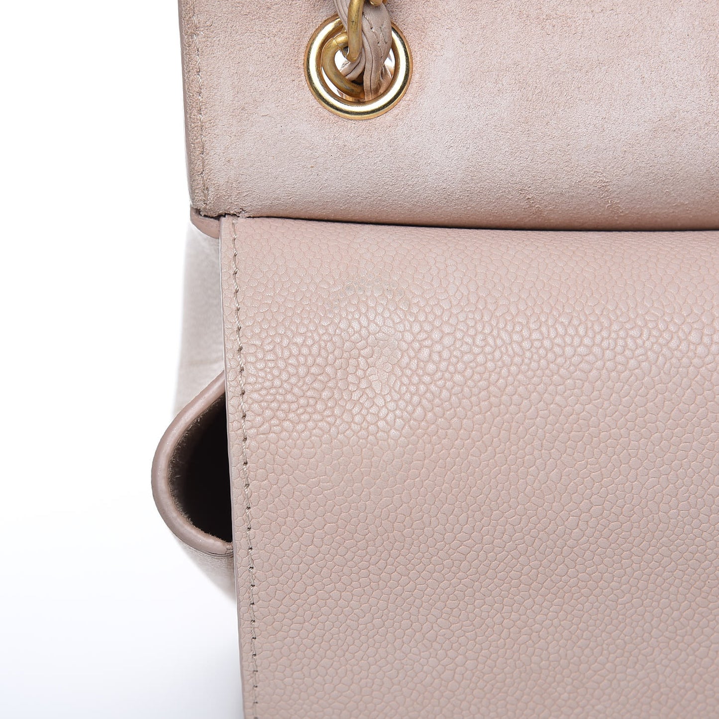Grained Calfskin Jumbo Classic Pure Double Flap Nude