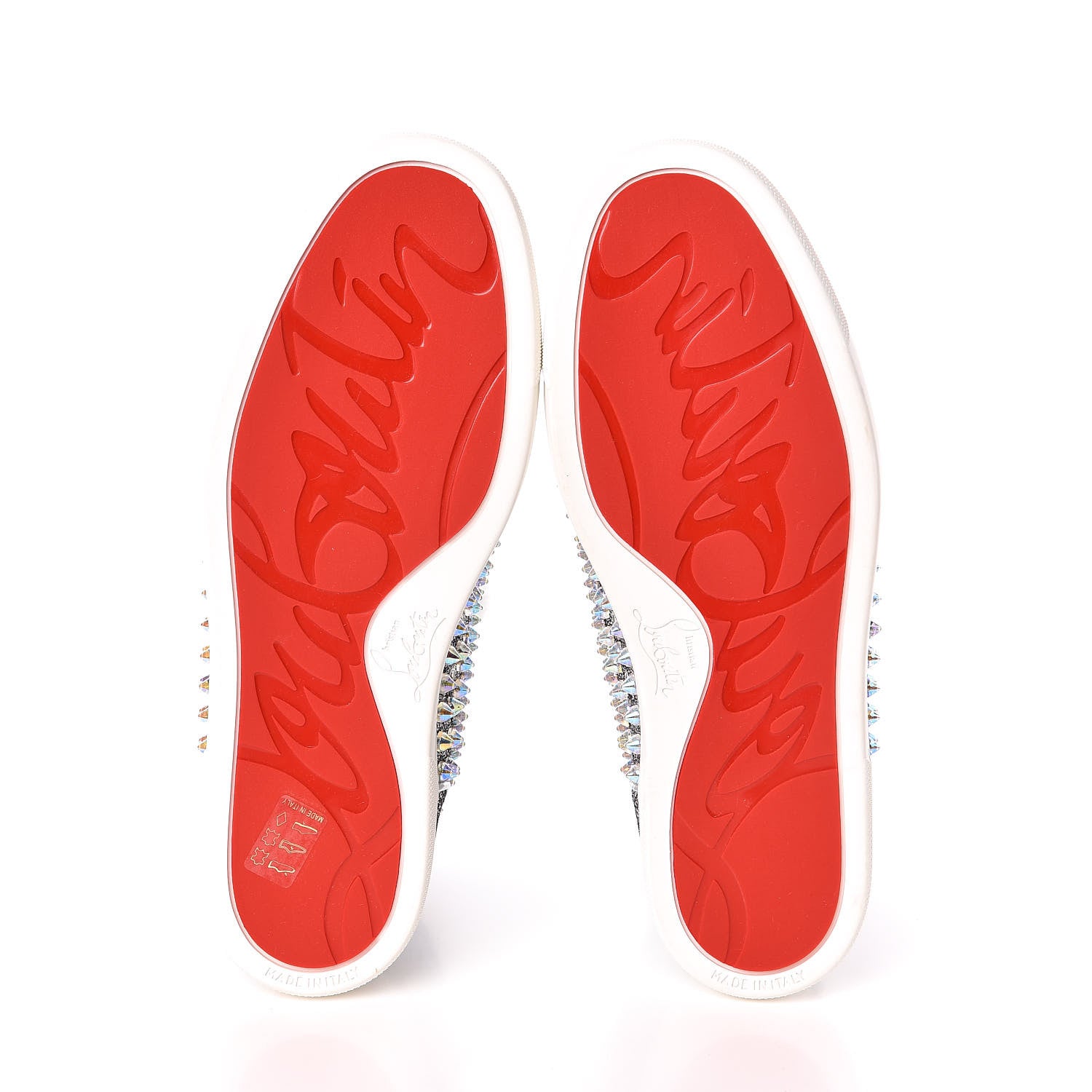 Christian Louboutin Nappa Mica Spikes Womens Louis Orlato Flat Sneakers 38 Silver 5 of 10