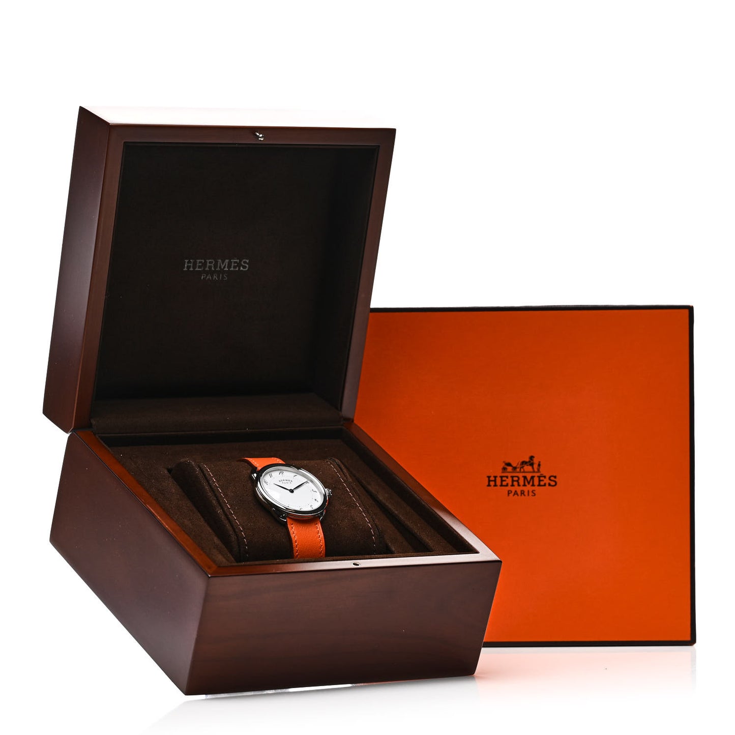 Stainless Steel Swift 36mm Arceau Quartz Watch Orange