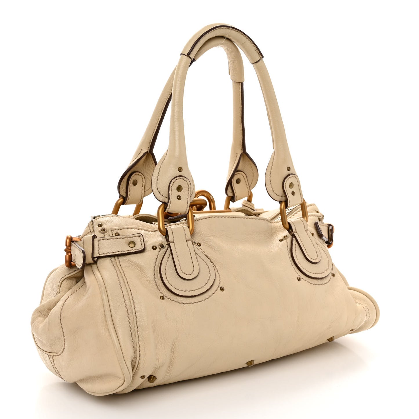 Calfskin Medium Paddington Satchel Ivory