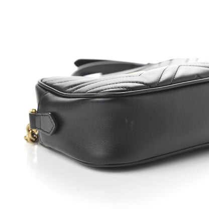 Gucci Calfskin Matelasse Small GG Marmont Chain Shoulder Bag Black 6 of 10