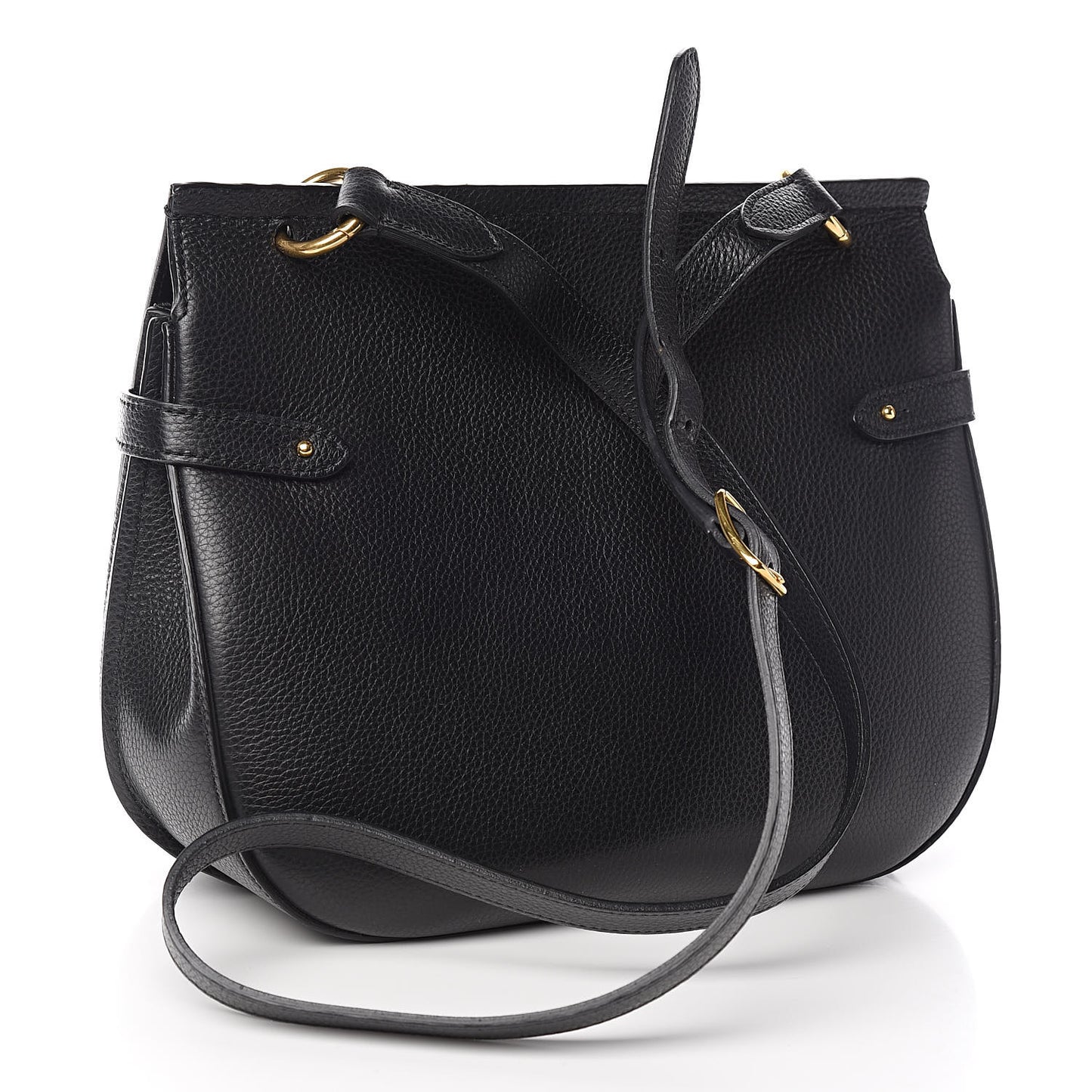 Small Classic Grain Calfskin Amberley Satchel Black
