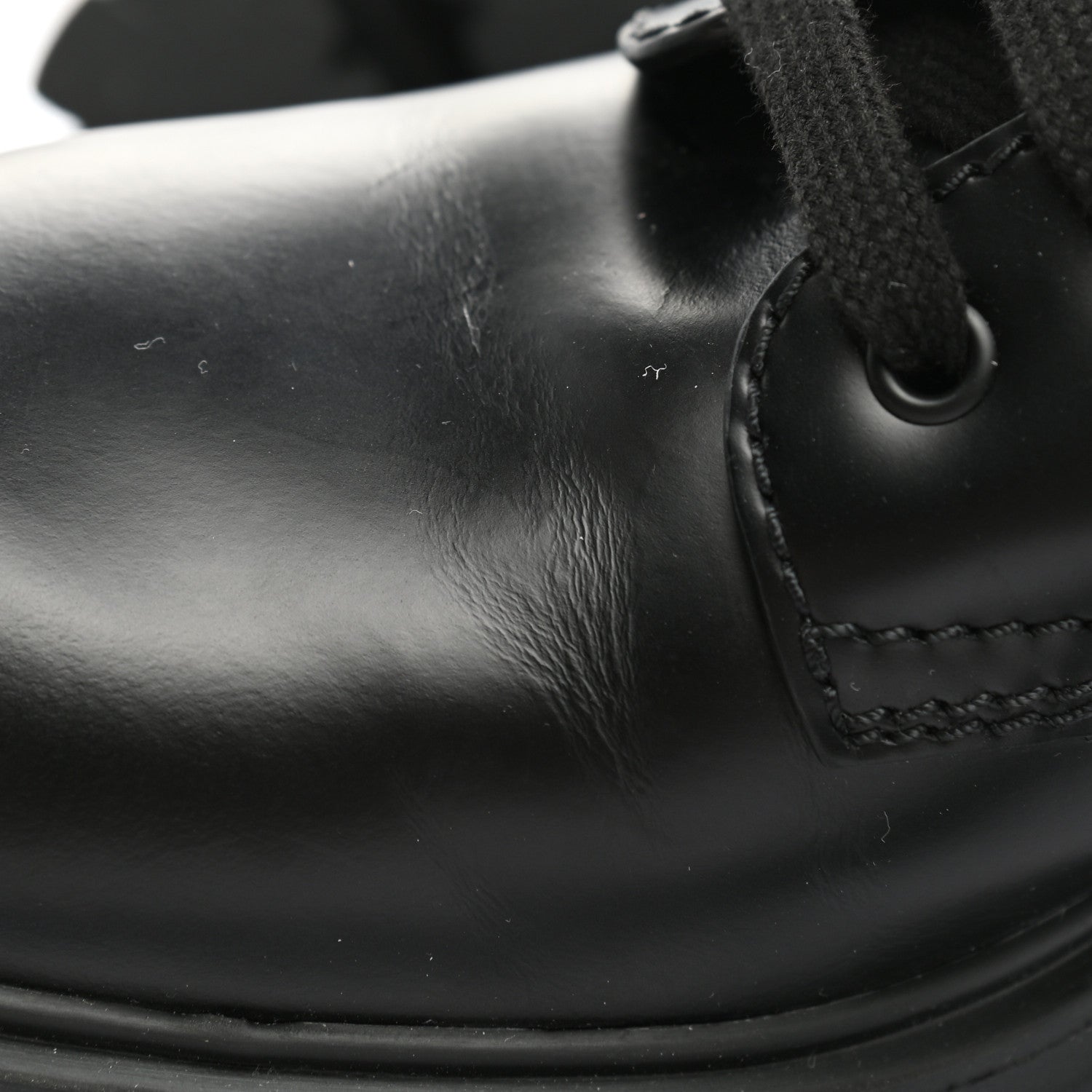 Prada Spazzolato Rois Re-Nylon Metal Triangle Logo Mens Monolith Pouch Pocket 60mm Combat Boots 7 Black 13 of 13