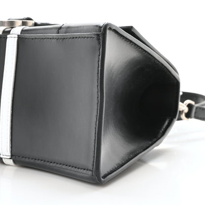 Balenciaga X ADIDAS Shiny Box Calfskin Small Hourglass Top Handle Bag Black White 10 of 10