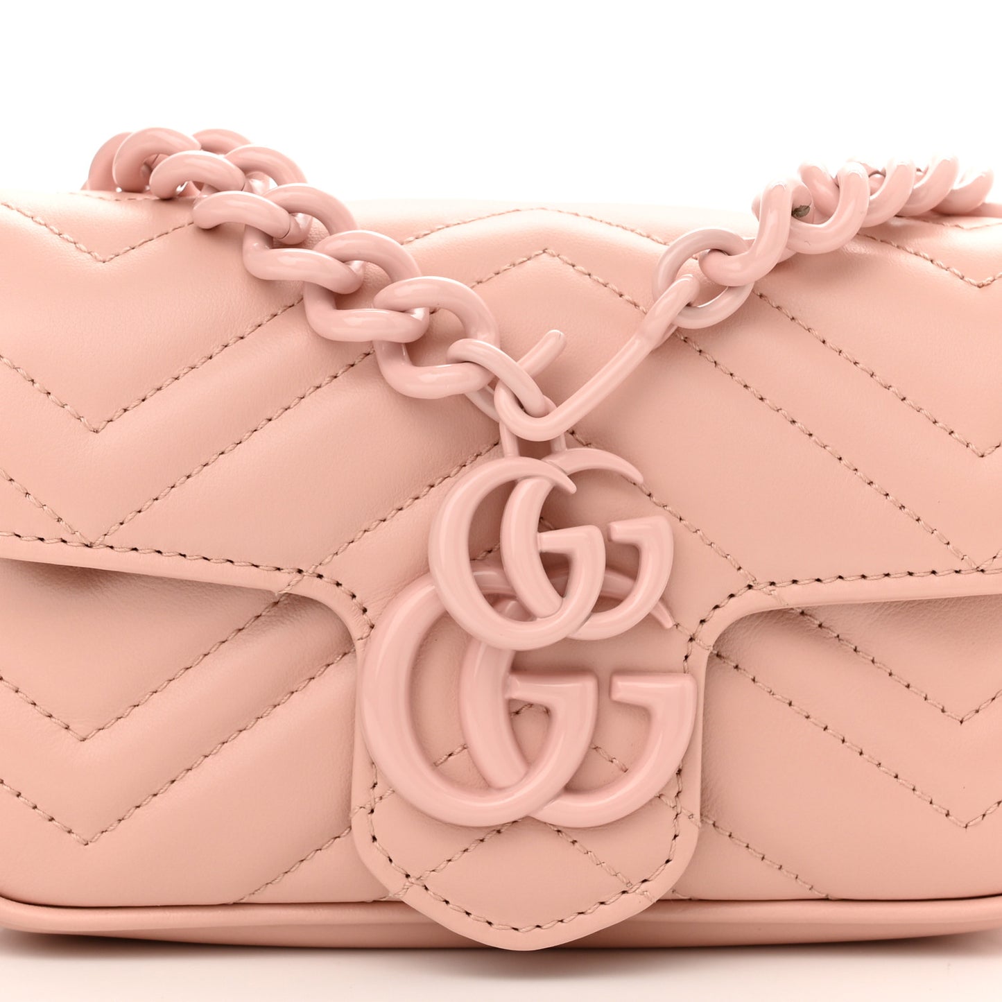 Calfskin Matelasse Monochrome GG Marmont Chain Belt Bag Perfect Pink