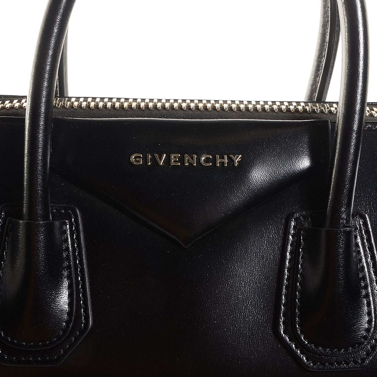 Shiny Lord Calfskin Small Antigona Black