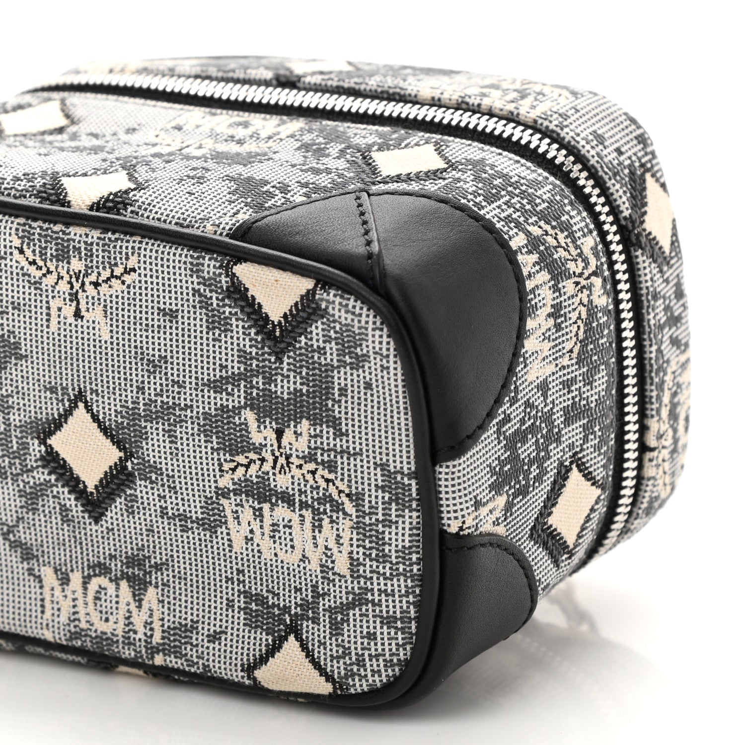 MCM Vintage Jacquard Monogram Rockstar Vanity Case Grey 9 of 9