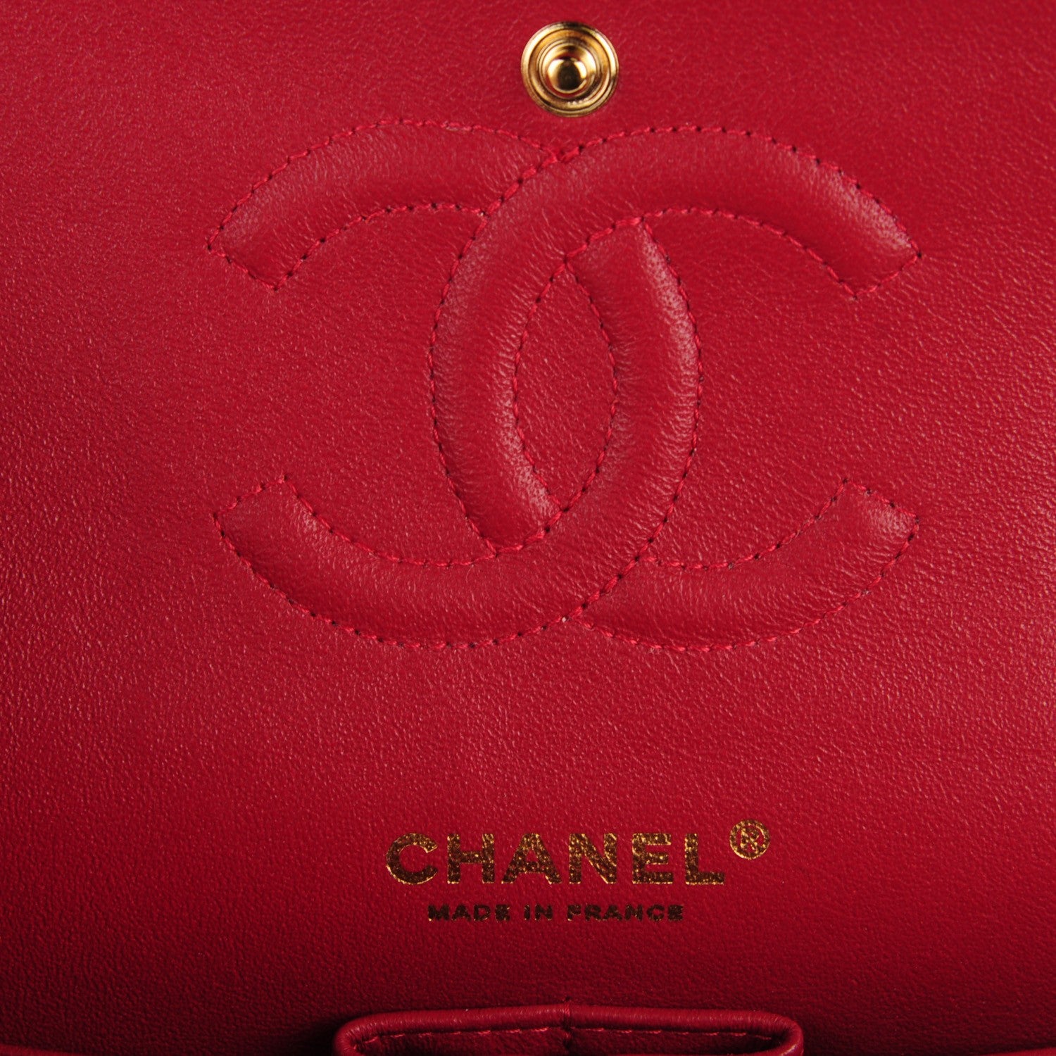 Chanel Lambskin Chevron Medium Double Flap Dark Red 7 of 9