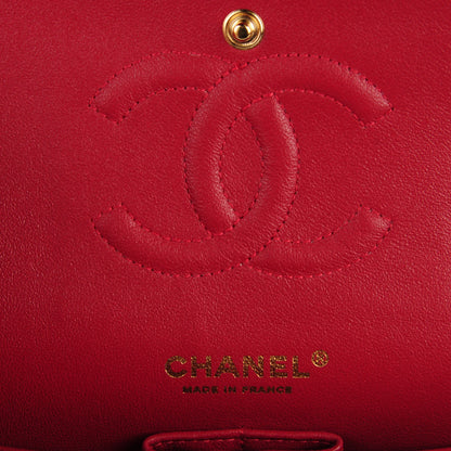Chanel Lambskin Chevron Medium Double Flap Dark Red 7 of 9