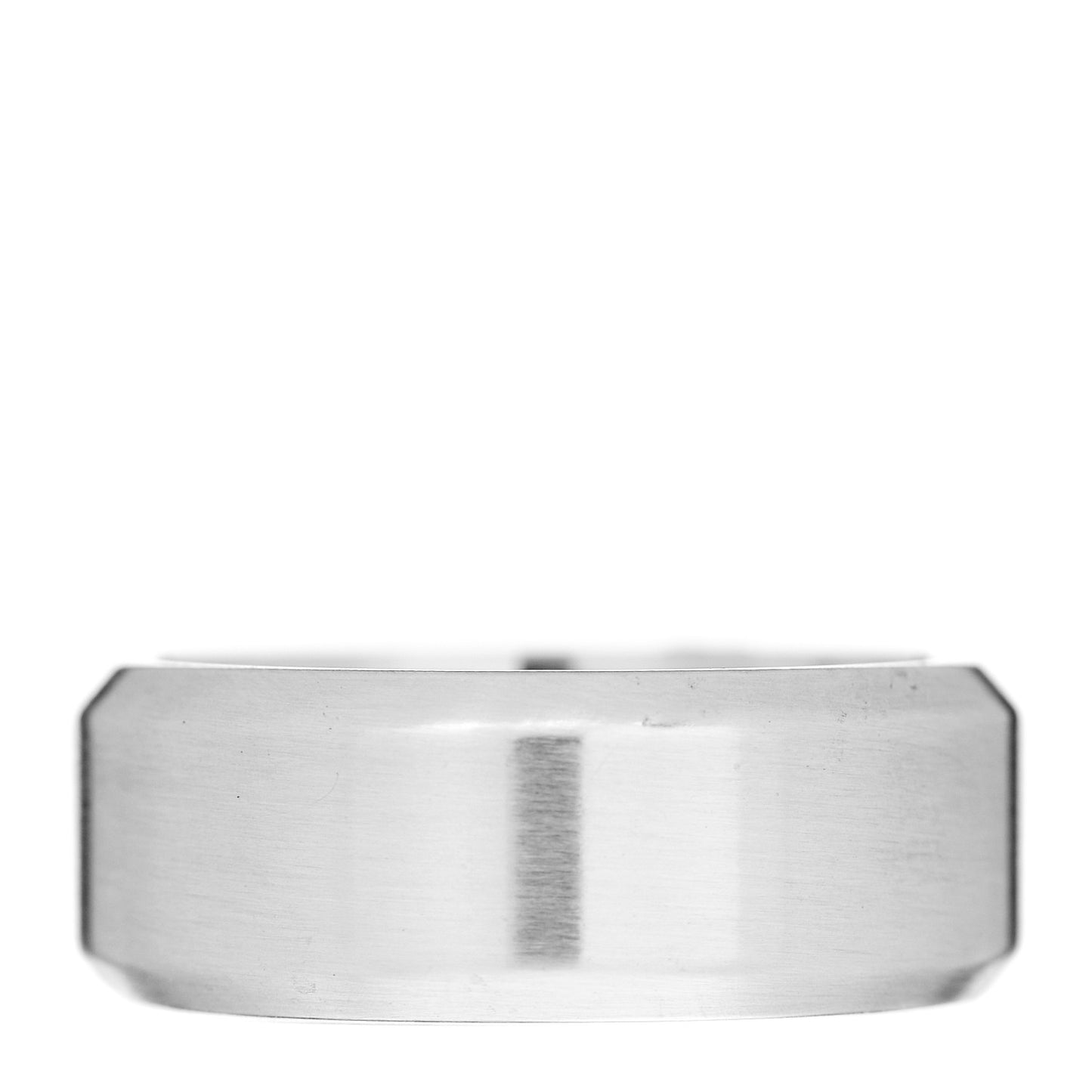 Sterling Silver 8.5mm Beveled Edge Band Ring 62 10