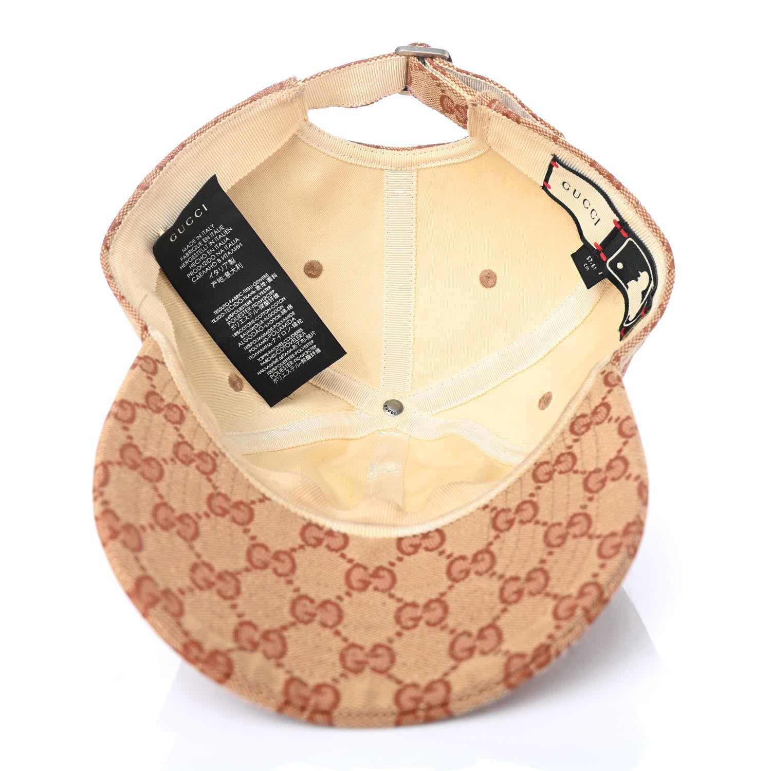 Gucci X MLB Monogram NY Yankees Baseball Hat 57-61 Beige Ruggine 4 of 4