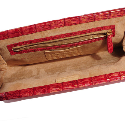 Nancy Gonzalez Crocodile Frame Clutch Orange 7 of 7