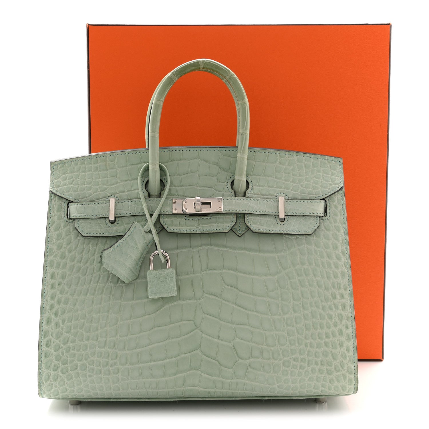 Hermes Matte Alligator Birkin Sellier 25 Vert D'eau 13 of 13