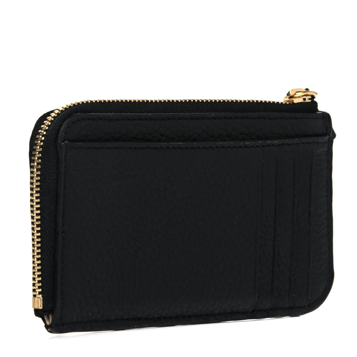 Calfskin Alphabet Purse Wallet Black