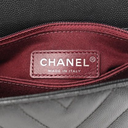 Chanel Caviar Chevron Quilted Mini Coco Handle Flap Black 6 of 10