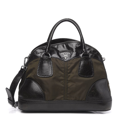 Prada Tessuto Nylon Vitello Shine Dome Satchel Mimetico 1 of 11