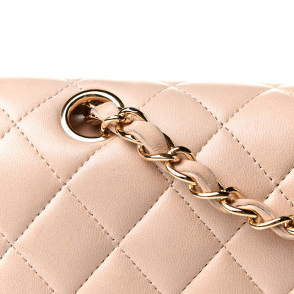 Chanel Lambskin Quilted Medium Double Flap Beige 9 of 13