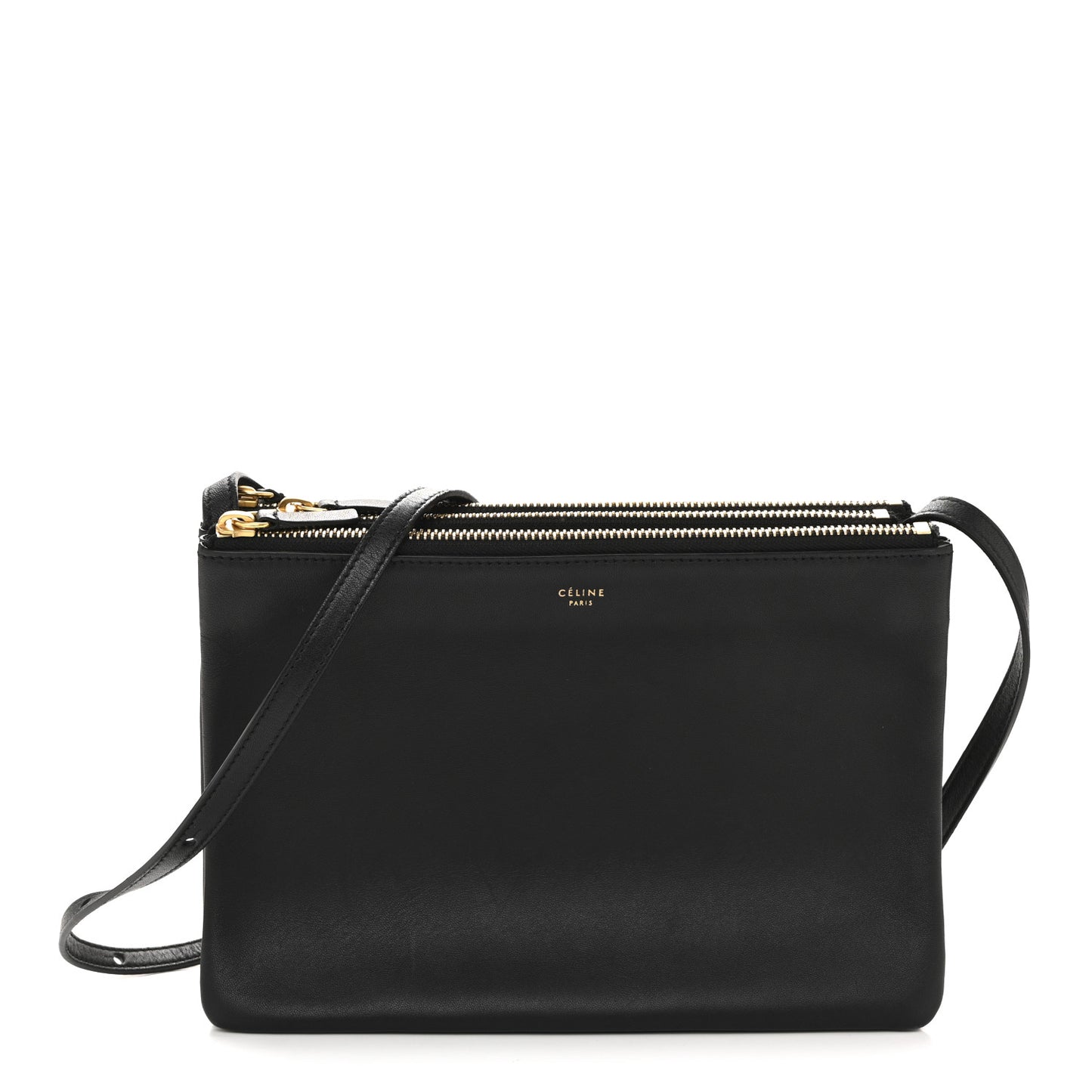 Lambskin Large Trio Crossbody Bag Black
