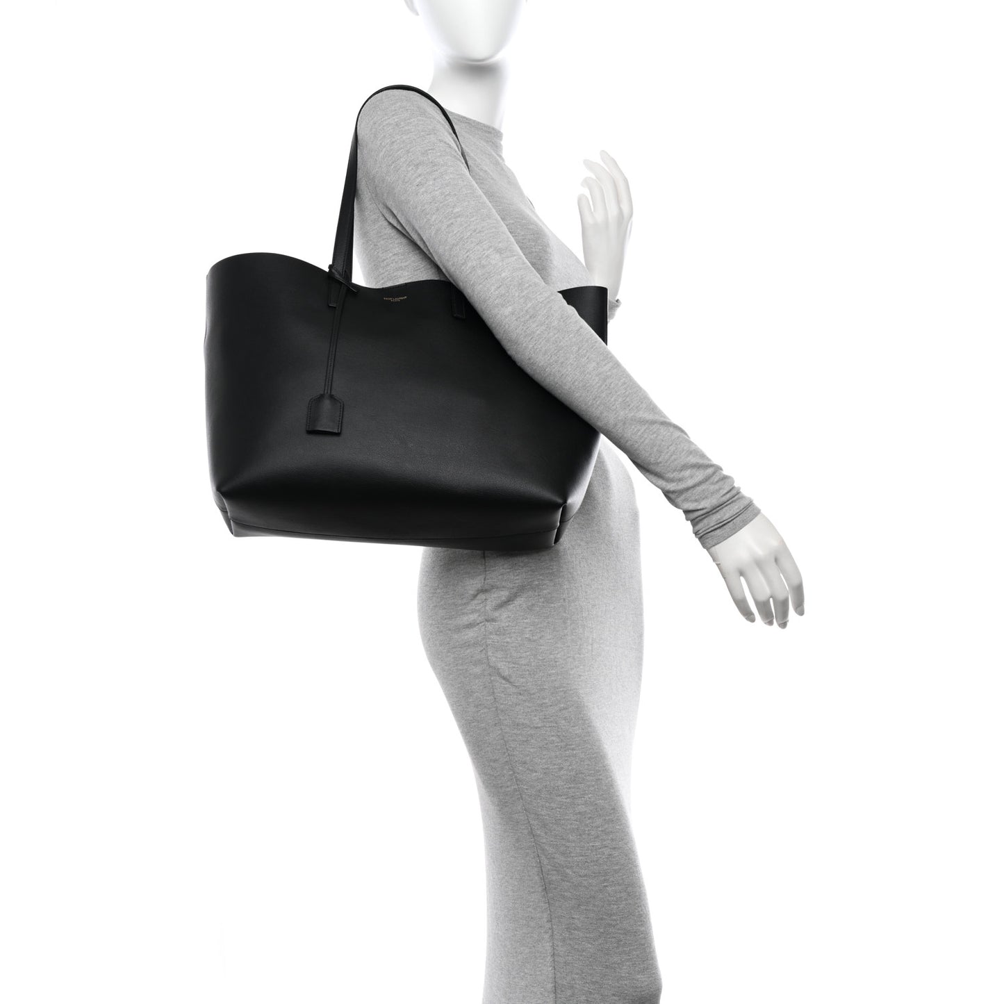 Calfskin Large Shopping Tote Black