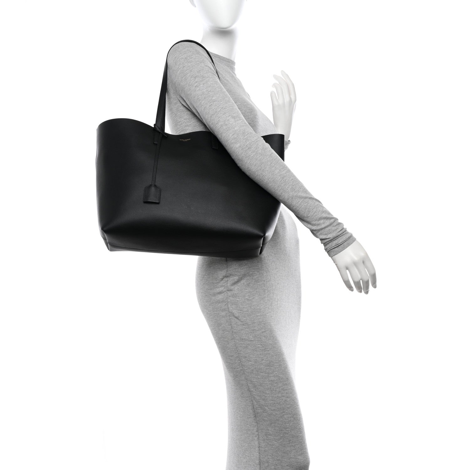 Saint Laurent Calfskin Large Shopping Tote Black 3 of 11