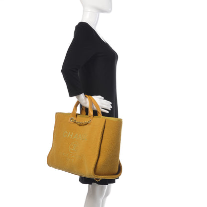 Chanel Lurex Boucle Medium Deauville Tote Yellow 3 of 10