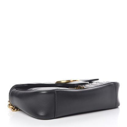 Gucci Calfskin Matelasse Mini GG Marmont Shoulder Bag Black 4 of 11