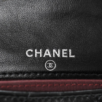 Chanel Lambskin Quilted Flap Card Holder Wallet Black 6 of 8