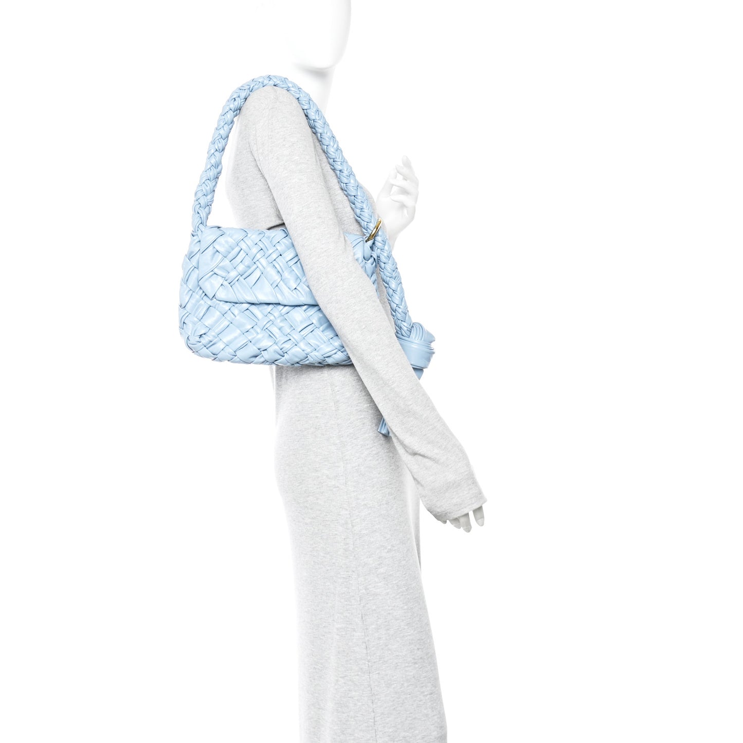 Calfskin Foulard Intreccio Kalimero Città Shoulder Bag Ice