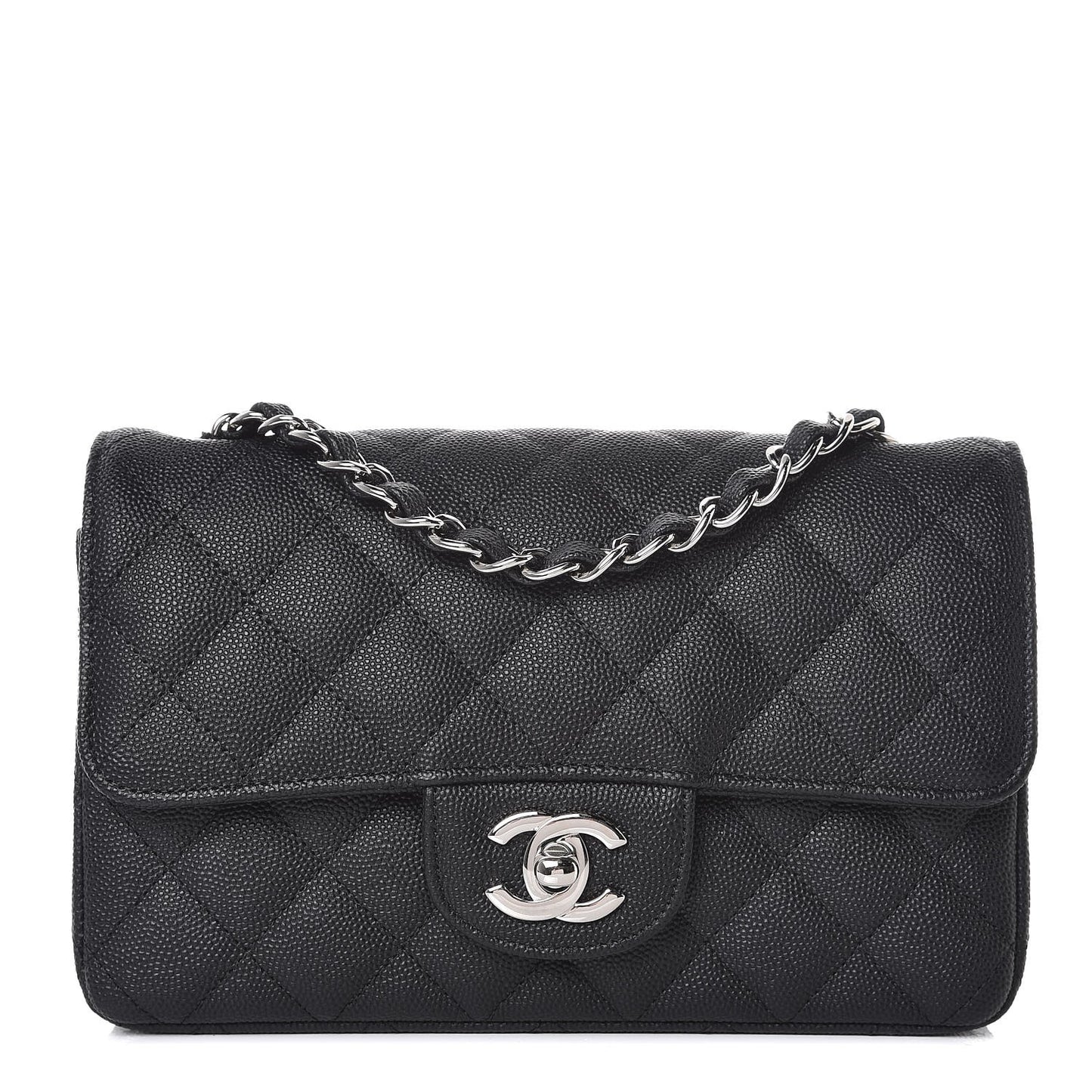 Caviar Quilted Mini Rectangular Flap Black